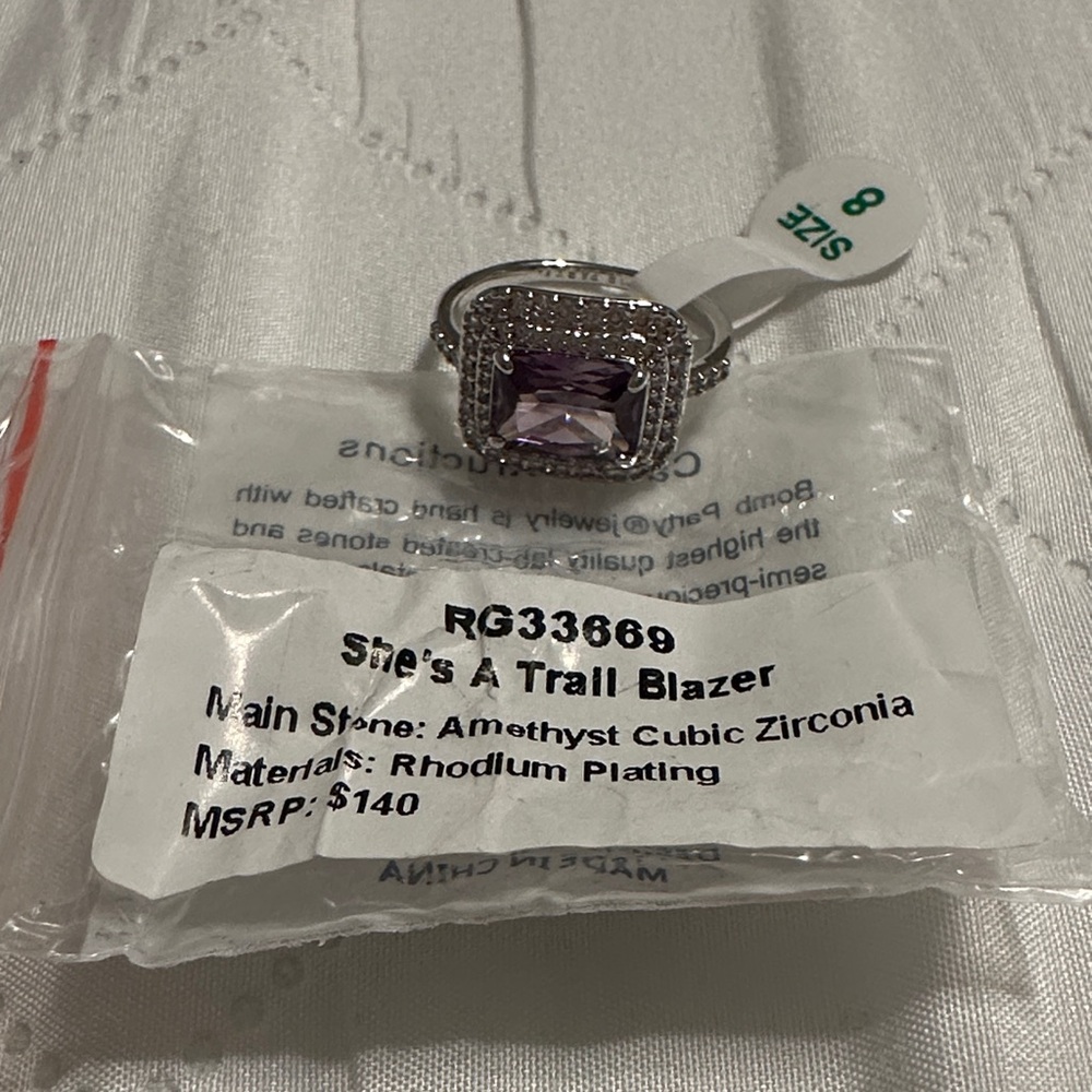 Amethyst Cubic Zirconia Ring